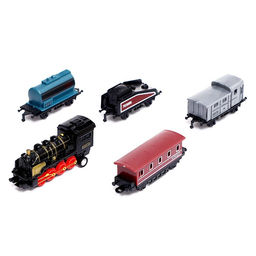 Поезд металлический Классика, с 4 вагонами, инерция, МИКС - Автоград фото 2