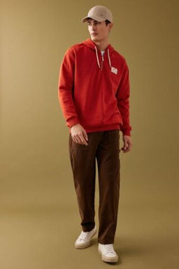 Pantolon Straight Fit Normal Kal?p Normal Bel Boru Paca Basic Duz Cepli