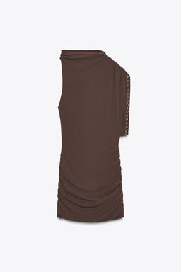 ASYMMETRIC CUT-OUT DRESS WITH EYELETS - Zara фото 2