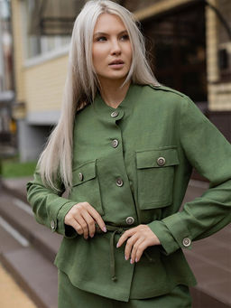 Жакет рубашка лён 57%,вискоза 43%