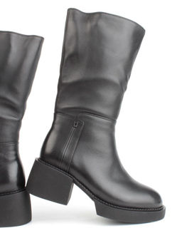 02-FI908-1M BLACK Сапоги зимние женские (натуральная кожа, натуральный мех)