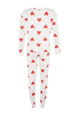 Trendyolmilla Beyaz %100 Pamuklu Kalpli Orme Pijama Tak?m? THMAW21PT0566 фото 19