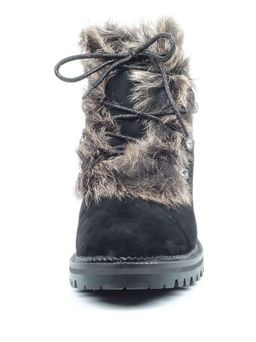 04-AH25-2 BLACK Ботинки зимние женские (натуральная замша, натуральный мех) - Фабричный китай фото 10