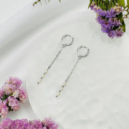 Серьги на цепочке из Жемчуга