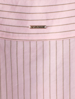 Блузка свободного силуэта в полоску с рукавом 3/4 из эластичного хлопка - Vilatte фото 5