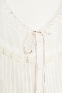EMBROIDERED GAUZE CROP TOP WITH BOW - Zara фото 8