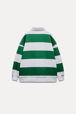 STRIPED FLEECE POLO SHIRT - Zara фото 6