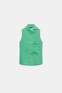 CAMISA RAYAS LAZOS MANGA SISA / Verde / Azul