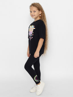 CRB wear/CWKG 70453-22-389 Брюки модель легинсы для девочки,черный/Ex.Cherubino  фото 3