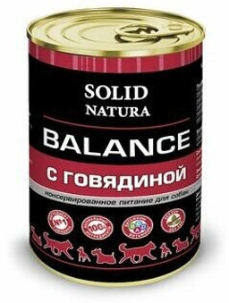 Solid Natura Balance д/соб. Говядина 0,34 кг. ж/б ЦБ-00036639