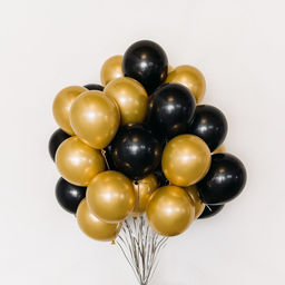 Воздушные шары «Чёрно-золотой», латекс, хром, 50 шт.