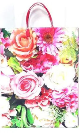 9937 Сумка пластик. BAL 151 (32*42*10см) большая Цветы *20