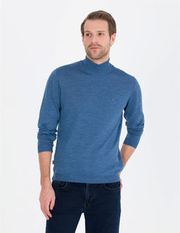 Mavi Slim Fit Yar_m Bal_k__ Yaka Y_n Kar___ml_ Basic Triko Kazak - Pierre cardin фото 3
