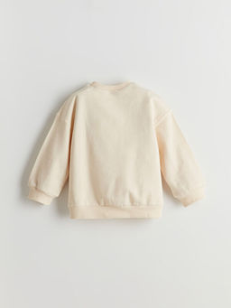 Bisiklet Yaka Ay? Teddy Bask?l? K?z ?ocuk Sweatshirt