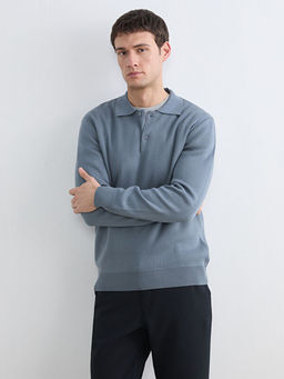 Polo Yaka Erkek Triko Kazak