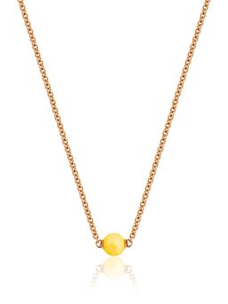 Нежное колье из серебра в позолоте и натурального янтаря Юпитер