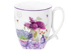 Кружка 300 мл 11*8,3*9,5 см Лаванда, NEW BONE CHINA