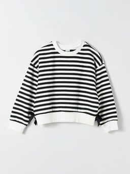 Bisiklet Yaka ?izgili Uzun Kollu K?z ?ocuk Sweatshirt - Waikiki фото 2