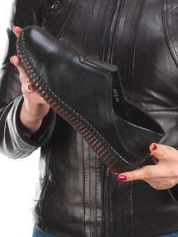 03-5915 BLACK Полуботинки женские (натуральная кожа)