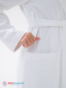 Женский халат с капюшоном белый  МЗ-06 (1)