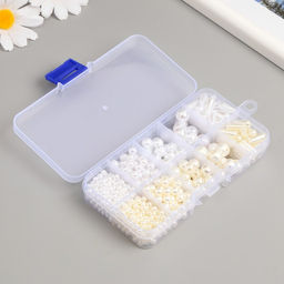 Бусины в шкатулке «Жемчужные», 10 делений 12.9×6.7×2.2 см