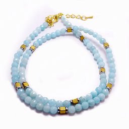 Бусы из граненного камня Небесно голубой агат 4мм 45см