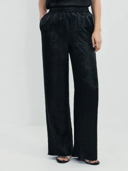 Прямые брюки из блестящей ткани / Zarina