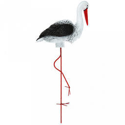 Скульптура-фигура для сада из полистоуна "Аист" 30х15х60см, на железных ногах (Россия)