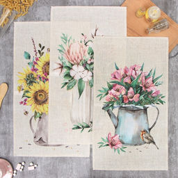 Набор полотенец Этель «Букеты» 45×70 см - 3 шт., репс 167 г/м², хлопок