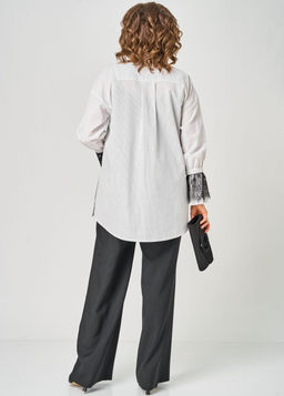 Блуза EVA GRANT 5002 белый в полоску