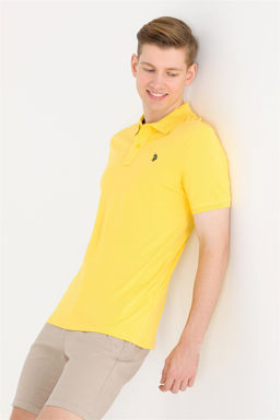 U. S. Polo Assn Мужская темно-желтая базовая футболка с воротником-поло - U.s. polo assn фото 8