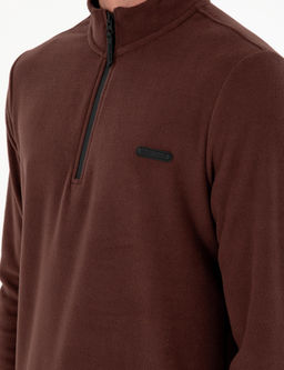 Kahverengi Regular Fit Yar_m Fermuarl_ Polar Sweatshirt - Pierre cardin фото 7