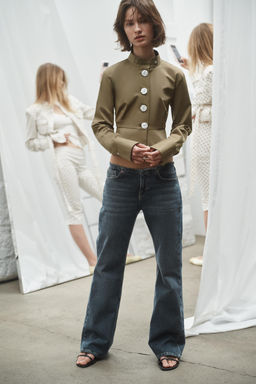 CAMISA POPEL?N BOTONES / Khaki oscuro - Zara фото 4