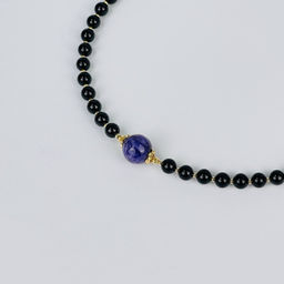 Колье из Обсидиана и Чароита - Радуга самоцветов фото 2