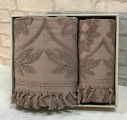 Набро полотенец EFOR из 2-х предметов (50*90.70*140) модель ELIZ (кофейный) KOFE