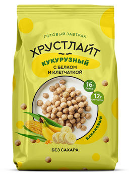 Готовый завтрак Кукурузный Хрустлайт банановый / 150 г / ТМ Сибирская клетчатка