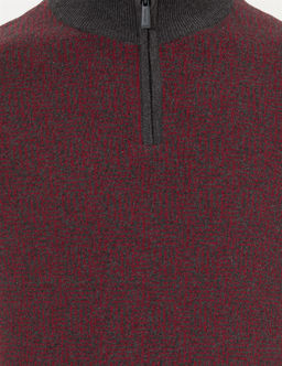 Gri Melanj Slim Fit Fermuarl_ Dik Yaka Triko Kazak - Pierre cardin фото 6