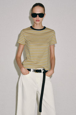 CAMISETA INTERLOCK MANGA CORTA / amarillo - Zara фото 5