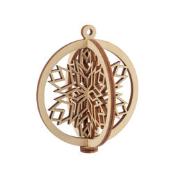 Заготовка для декорирования Mr. Carving КЛ-44 Подвеска объемная Шар фанера d 7 см х 0.3 см 3 снежинка