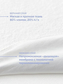 Наволочка водонепроницаемая 50х70 см АКВАСТОП ХЛОПОК/БАМБУК - Ecotex фото 6