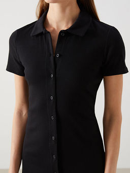 Polo Yaka Kad?n Bodycon Elbise