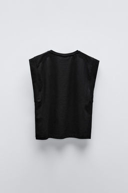 PLAIN T-SHIRT WITH TAB - Zara фото 5