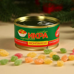 Леденцы монпансье новогодние в консервной банке Консервированный, набор 3 шт. ? 100 г