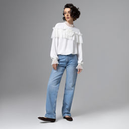 Блуза с рюшами, Мелодия сердца (белая) - Charutti фото 6