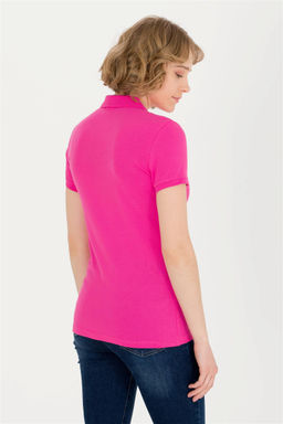 U. S. Polo Assn Женская базовая футболка цвета фуксии с воротником-поло - U.s. polo assn фото 11