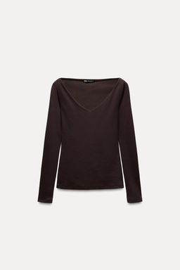 RIBBED LONG SLEEVE T-SHIRT - Zara фото 16