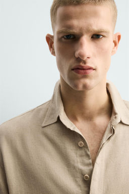CAMISETA PUNTO CUELLO PANADERO ALGOD?N - LINO / Marr?n - Zara фото 13