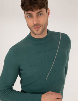 Ye_il Slim Fit Bisiklet Yaka Triko Kazak - Pierre cardin фото 2