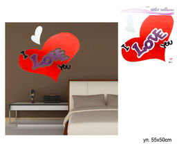 Наклейка зеркальная Любовь 50*55 см / КМ4777 /уп 64/