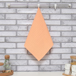 Полотенце Доляна цв. коралловый 35х60 см, 100% хл., крупная вафля 220 г/м2